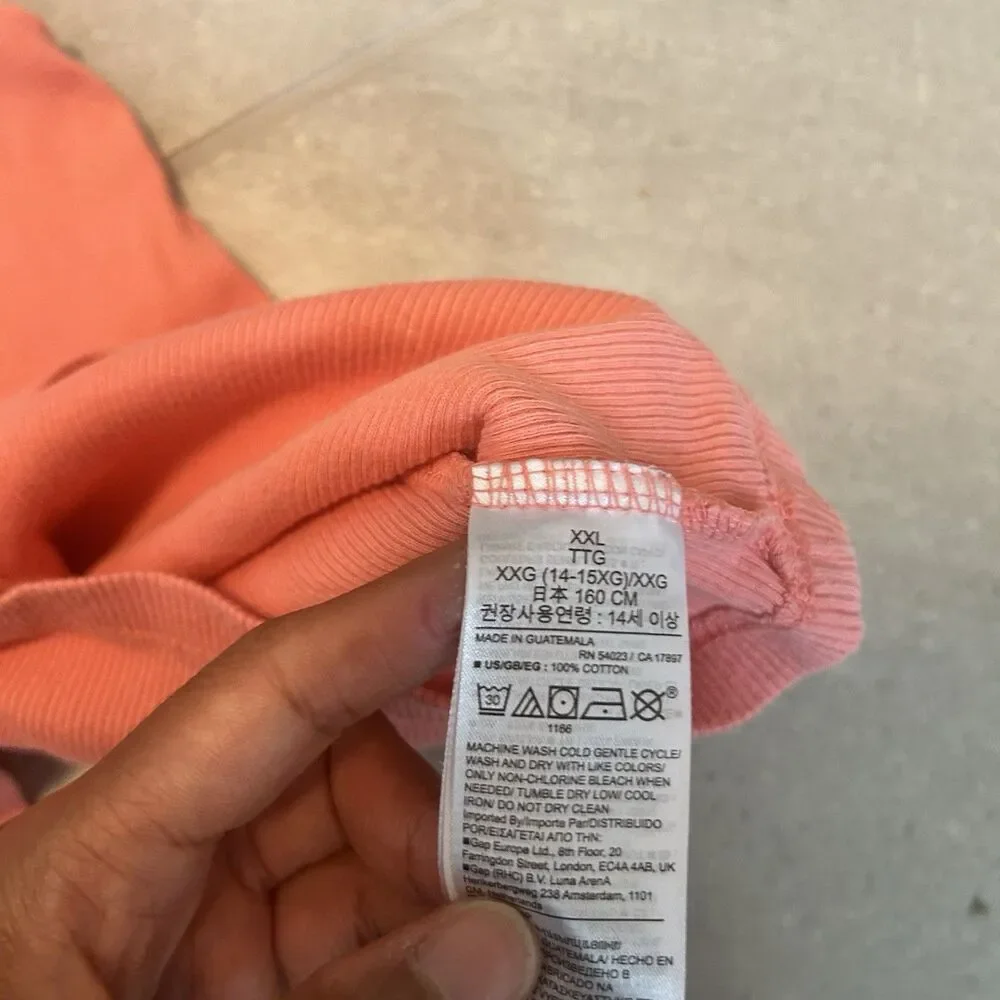 Gap Girls XXL Girls Pink Flutter Sleeve Blouse 100% Cotton